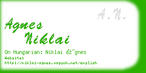 agnes niklai business card